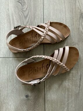 Blowfish Malibu Vegan Sandals Strappy Pink Gold